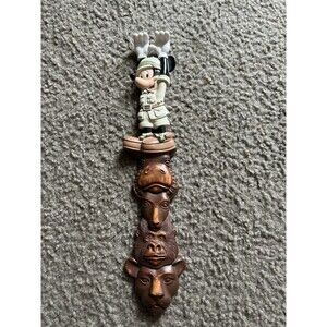 Vintage Disney Animal Kingdom Mickey Mouse Totem Pole Back Scratcher 15”
